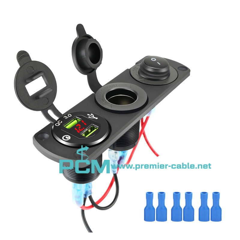 QC3.0 Lighter Socket with Toggle Switch